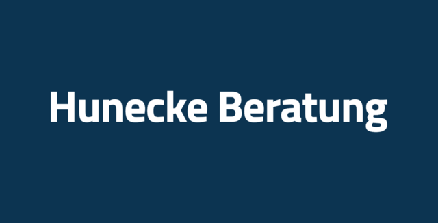 Schriftzug Hunecke Beratung auf weißer Fläche