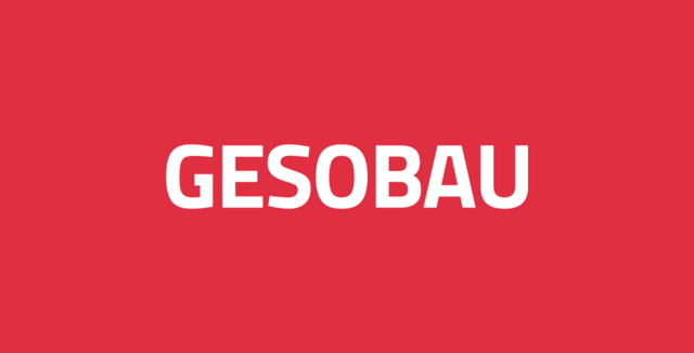 Schriftzug GESOBAU auf weißer Fläche