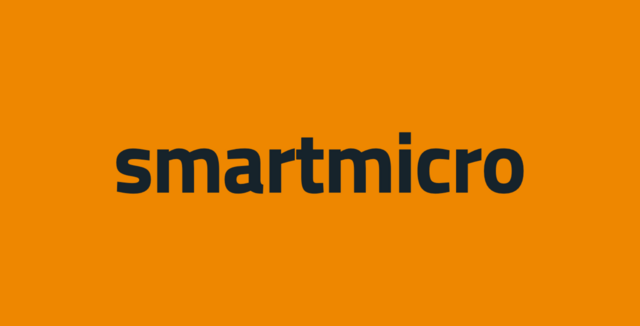 Schriftzug smartmicro auf weißer Fläche
