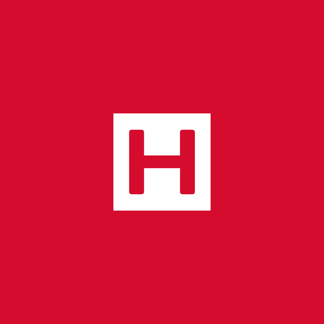 Logo von Hetzner, weiß auf roter Fläche