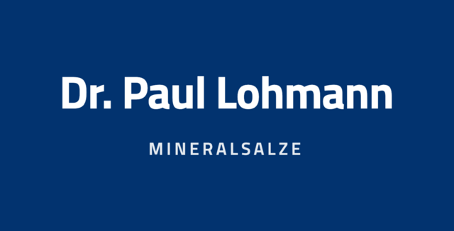 Schriftzug Dr. Paul Lohmann Mineralsalze auf weißer Fläche