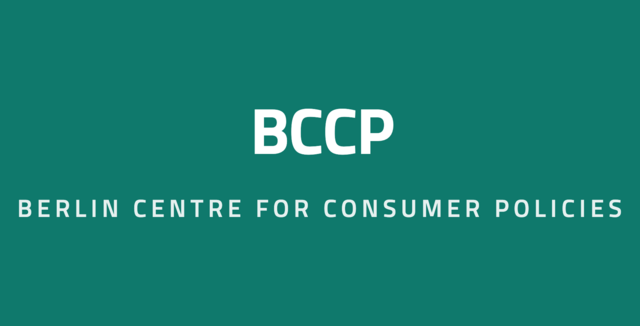 Schriftzug BCCP Berlin Centre for Consumer Policies auf weißer Fläche