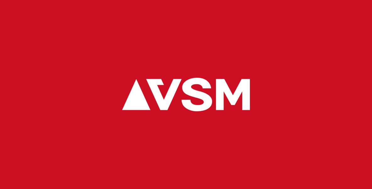 Logo von VSM Abrasives auf roter Fläche