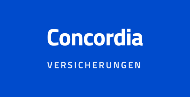 Schriftzug Concordia Versicherungen auf weißer Fläche
