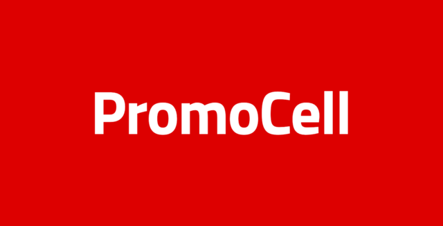 Schriftzug PromoCell auf weißer Fläche